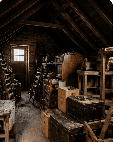 Cave, grenier ou garage encombré