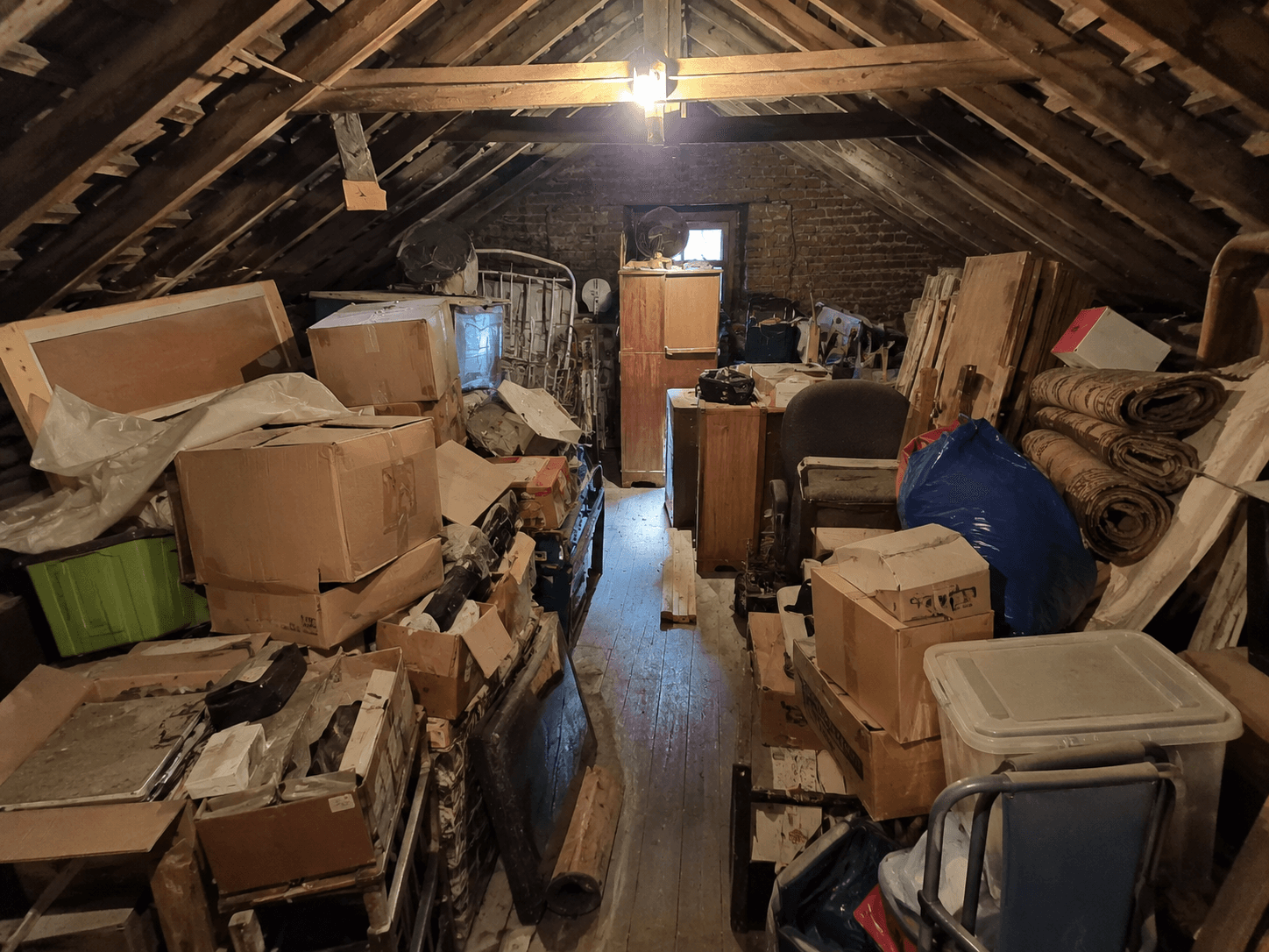 Attic cleared and tidied before