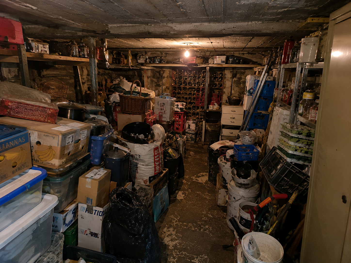 Cave encombrée entièrement vidée avant